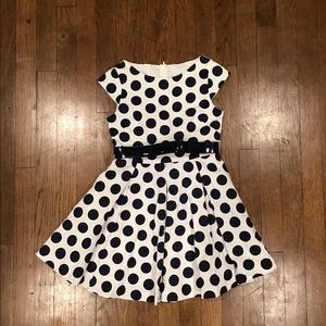 Wooden Solider Blue Polka Dot Dress w/belt